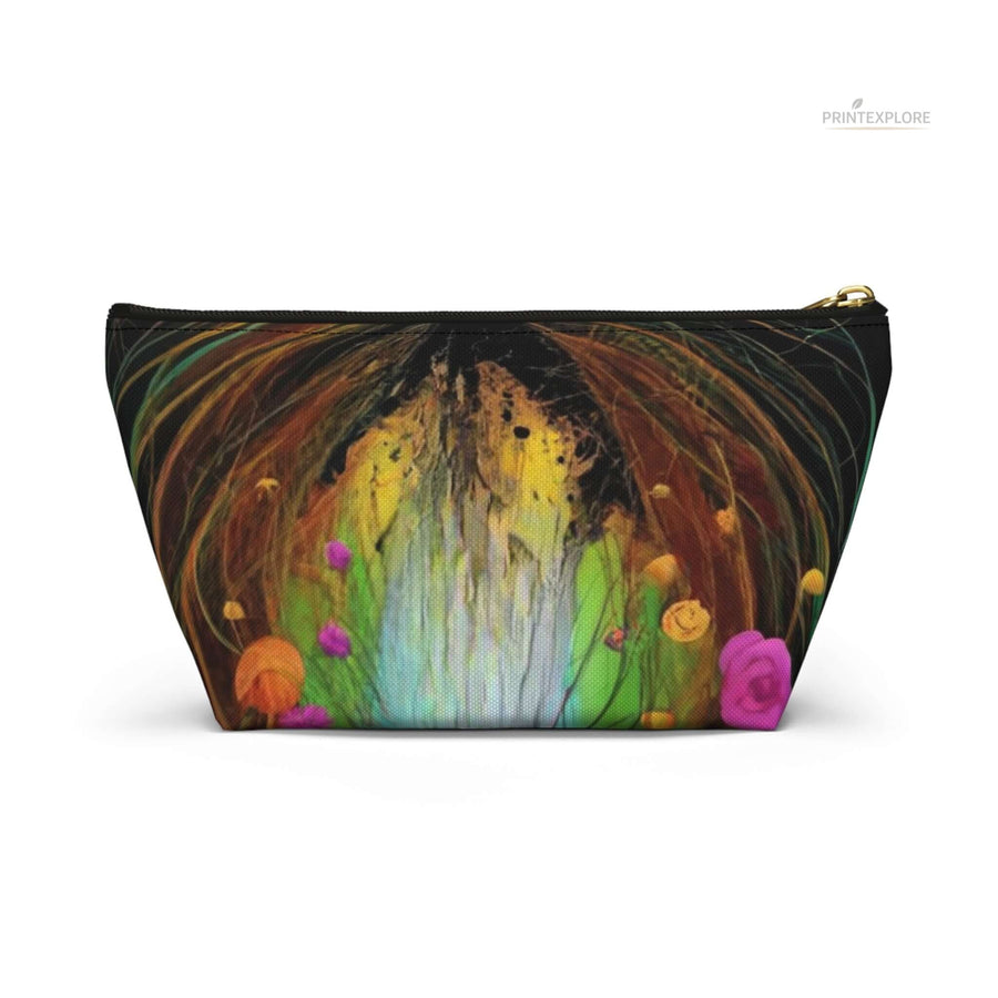 Midnight Bloom Botanical Art Pouch | Floral Makeup & Travel Organizer - PRINT EXPLORE